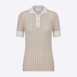 Dior Women Short-Sleeved Sweater Gold-Tone Technical Cashmere Jacquard