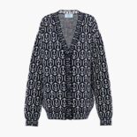 Prada Women Jacquard Shetland Wool Cardigan