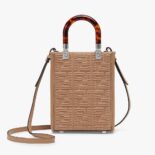 Fendi Women Mini Sunshine Shopper FF Fabric Mini-Bag-sandy