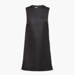 Prada Women Sleeveless Round-neck Re-Nylon Mini-Dress-Black