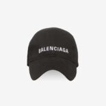Balenciaga Women Classic Baseball Cap with Balenciaga Embroidered Logo-Black