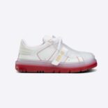 Dior Women Dior-Id Sneaker White Calfskin and Transparent Red Rubber