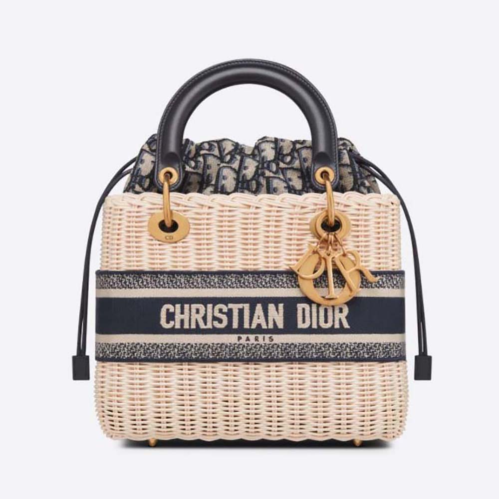 Medium Dior Key Bag Blue Dior Oblique Jacquard