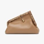 Fendi Women First Small Beige Leather Bag with Exotic Details