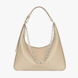 Givenchy Women Medium Moon Cut Out Bag in Leather-Beige