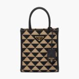 Prada Women Symbole Jacquard Fabric Micro Bag-Beige