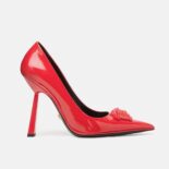 Versace Women La Medusa Naplak Pumps in 105mm Heel Height-Red