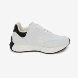 Alexander Mcqueen Unisex Sprint Runner in Calf Leather-WhiteBlack