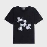 Celine Men Loose T-shirt in Cotton Jersey with Artist Print-Black