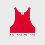 Celine Women Athletic Knit Bra Top-Red