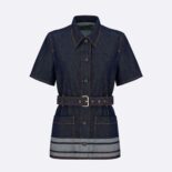 Dior Women Denim Couture Short-Sleeved Belted Jacket