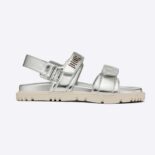 Dior Women Dioract Sandal Silver-Tone Shiny Laminated Calfskin