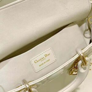 Small Lady D-Joy Bag Latte Cannage Lambskin