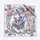 Dior Women Le Jugement Square Scarf Blue Silk Twill