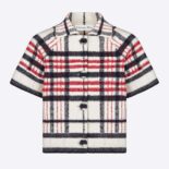 Dior Women Short-Sleeved Jacket Tricolor Check N Dior Technical Cotton and Wool Knit