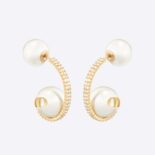 Dior Women Tribales Earrings Gold-Finish Metal with White Resin Pearls