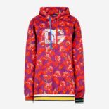 Dolce Gabbana D&G Women Garden-Print Jersey Hoodie-Red