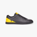 Fendi Men Sneakers Black Leather Low-Tops Rubber Cupsole