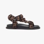 Fendi Women Fendi Feel Brown Satin Sandals