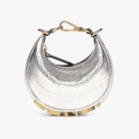 Fendi Women Nano Fendigraphy Silver Leather Charm