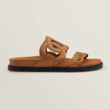 Hermes Women Extra Sandal in Nappa Leather-Brown