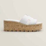 Hermes Women Eze 30 Sandal in 7cm Heel Height-White