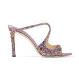 Jimmy Choo Women Anise 95 Multi Rainbow Crystal Hotfix Mules