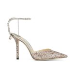 Jimmy Choo Women Saeda 100 Rose Coarse Glitter Fabric Pumps