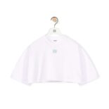 Loewe Women Cropped Anagram T-shirt in Cotton-White