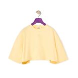 Loewe Women Cropped Anagram T-shirt in Cotton-Yellow