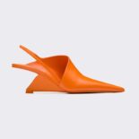 Prada Women Brushed Leather Slingback Pumps in 65mm Heel Height-Orange