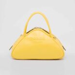 Prada Women Leather Prada Triangle Bag-Yellow