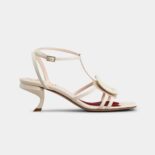 Roger Vivier Women Virgule Covered Buckle Sandals in Leather-White