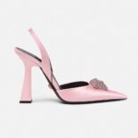 Versace Women La Medusa Satin Sling-Back Pumps in 105 mm Heel-Pink