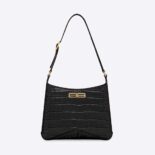 Balenciaga Women XX Small Hobo Bag Crocodile Embossed in Black