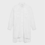 Celine Women Cowboy Painter Shirt in White Denim