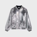 Celine Women Teddy Jacket in Cotton Fleece-Silver