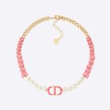 Dior Women 30 Montaigne Necklace Gold-Finish Metal with White Resin Pearls