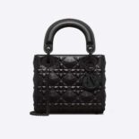 Dior Women Mini Lady Dior Bag Black Cannage Calfskin with Diamond Motif