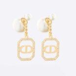 Dior Women Tribales Earrings Gold-Finish Metal with White Resin Pearls