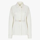 Fendi Women Single-breasted Go-To White Denim Go-To Jacket