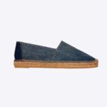 Saint Laurent YSL Women Ysl Embroidered Espadrilles in Denim-Navy