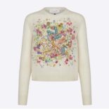 Dior Women Chez Moi Sweater Ecru Cashmere Intarsia Knit with Multicolor D-Constellation Motif