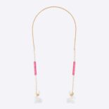Dior Women D-Vibe Necklace for Headphones Gold-Finish Metal and White Resin Pearls