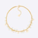 Dior Women Dio(r)evolution Necklace Gold-Finish Metal and White Resin Pearls