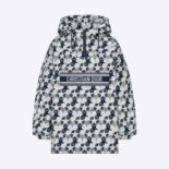 Dior Women Hooded Anorak Navy Blue Technical Taffeta Jacquard