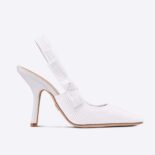 Dior Women J Adior Slingback Pump White Cotton Embroidery