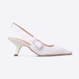 Dior Women J Adior Slingback Pump White Cotton Embroidery