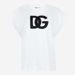 Dolce Gabbana D&G Women Lnterlock T-shirt with Satin DG Patch