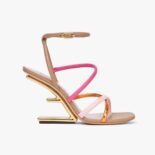 Fendi Women First Pink Nappa Leather High-Heeled Sandals